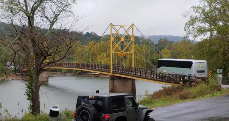 Bus Ignores Weight Limit on Historic Bridge