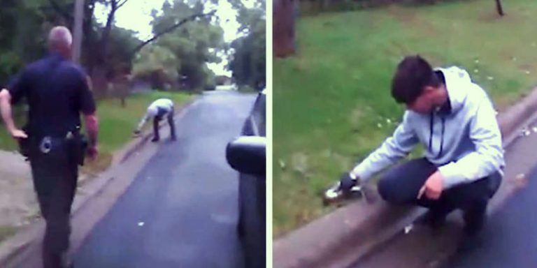 Police Approach Man On Roadside, Find Him Saving Squirrel’s Life