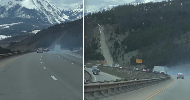 Semi Loses Control On Mountain Highway, Hits Runaway Truck Ramp In Nick Of Time
