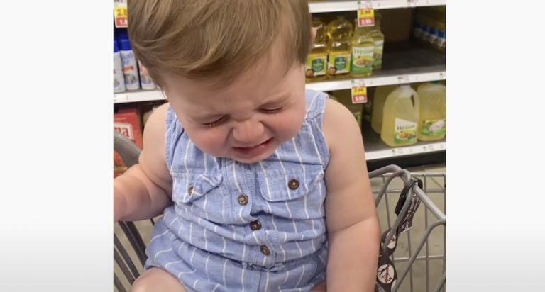 Baby Adorably Fakes Crying After Being Told No By Her Dad