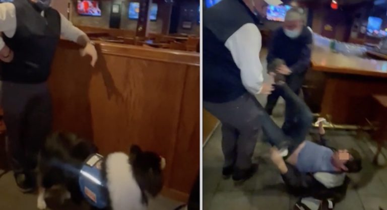 Viral Video Shows Man With Service Dog Being Kicked Out Of Restaurant