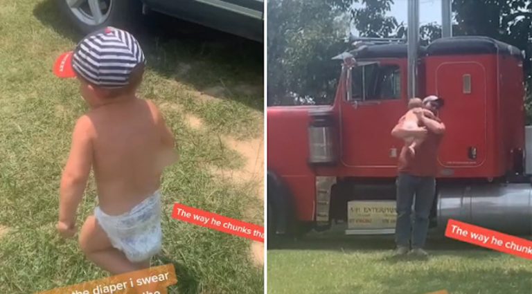 ‘Daddy’s Home!’ Toddler Hilariously Tosses Off His Hat To Get To Dad Faster