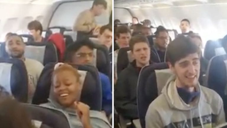 Stellenbosch University Choir sing on plane