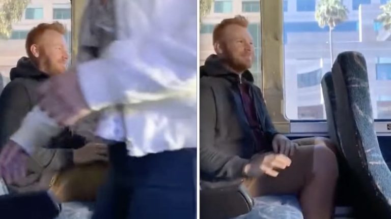 man on bus