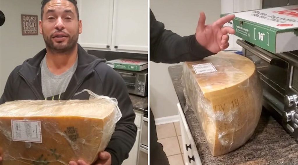 husband brings home parmesan cheese