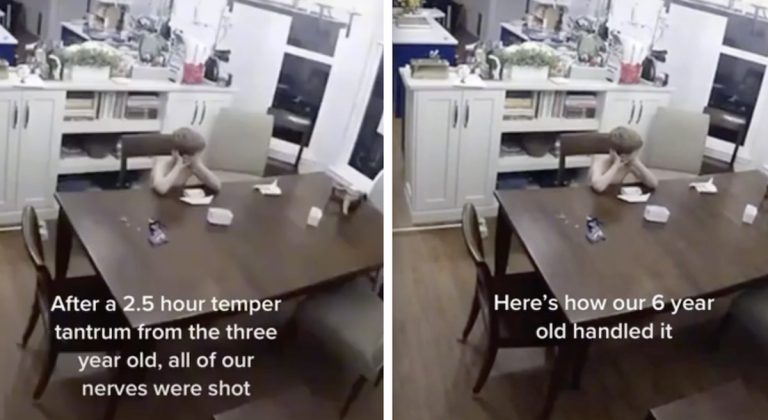 Touching Moment Boy Comforts His Dad After Toddler Tantrum