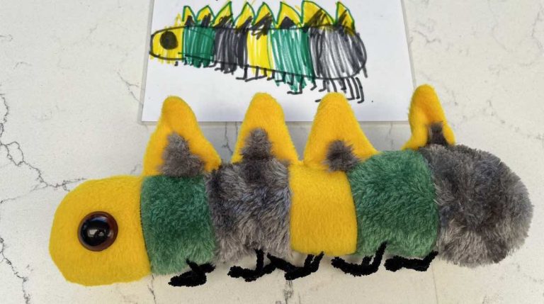 Teacher makes toy monsters from kids' drawings
