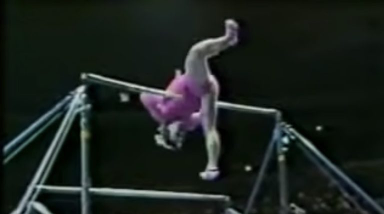 Gymnast Performs Comedic Routine On Uneven Bars That Has Crowd Laughing Out Loud