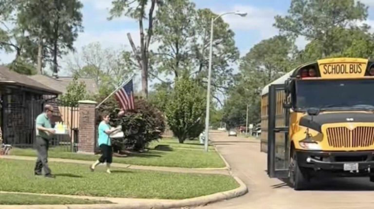 neighbors surprise school kids with easter surprise