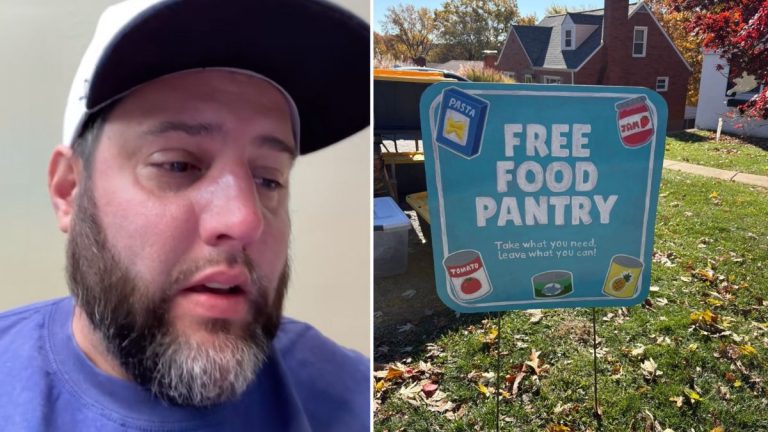 Dad Goes Viral After Mystery Donation to Front Yard Food Pantry