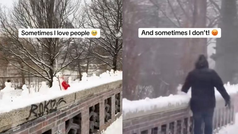 Man Knocked Down Cute Snowmen, Prompts a Heartwarming Community Response