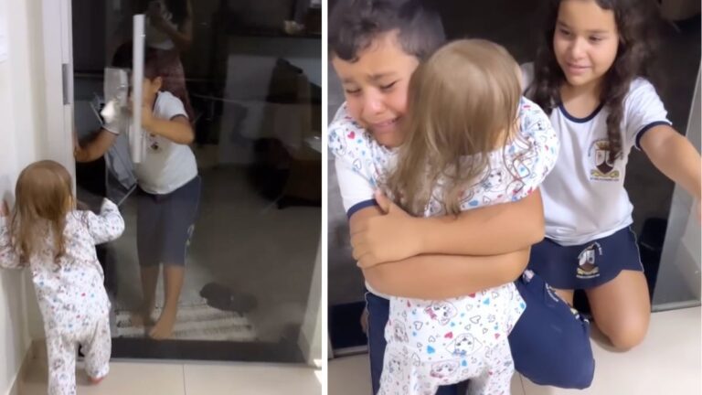 Little Sister Sees Her Siblings for the First Time After Cancer Diagnosis in Emotional Video