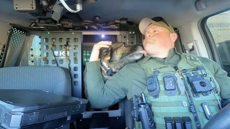K9 Officer Has Final Ride Before Retirement And His Goodbye Bark Says It All
